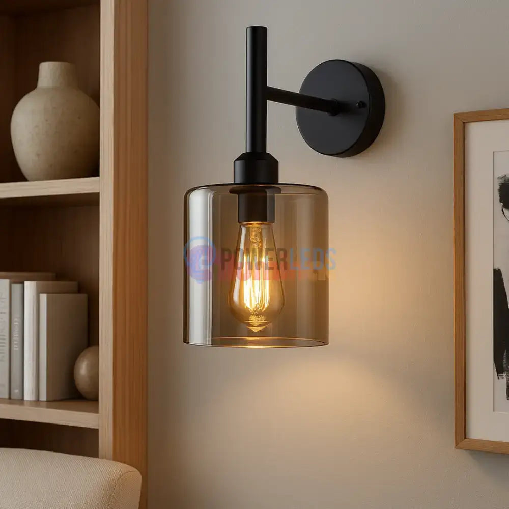 Aplica Perete Smokey V2 Neagra Abajur fumuriu powerleds.ro