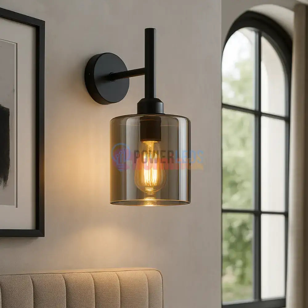 Aplica Perete Smokey V2 Neagra Abajur fumuriu powerleds.ro
