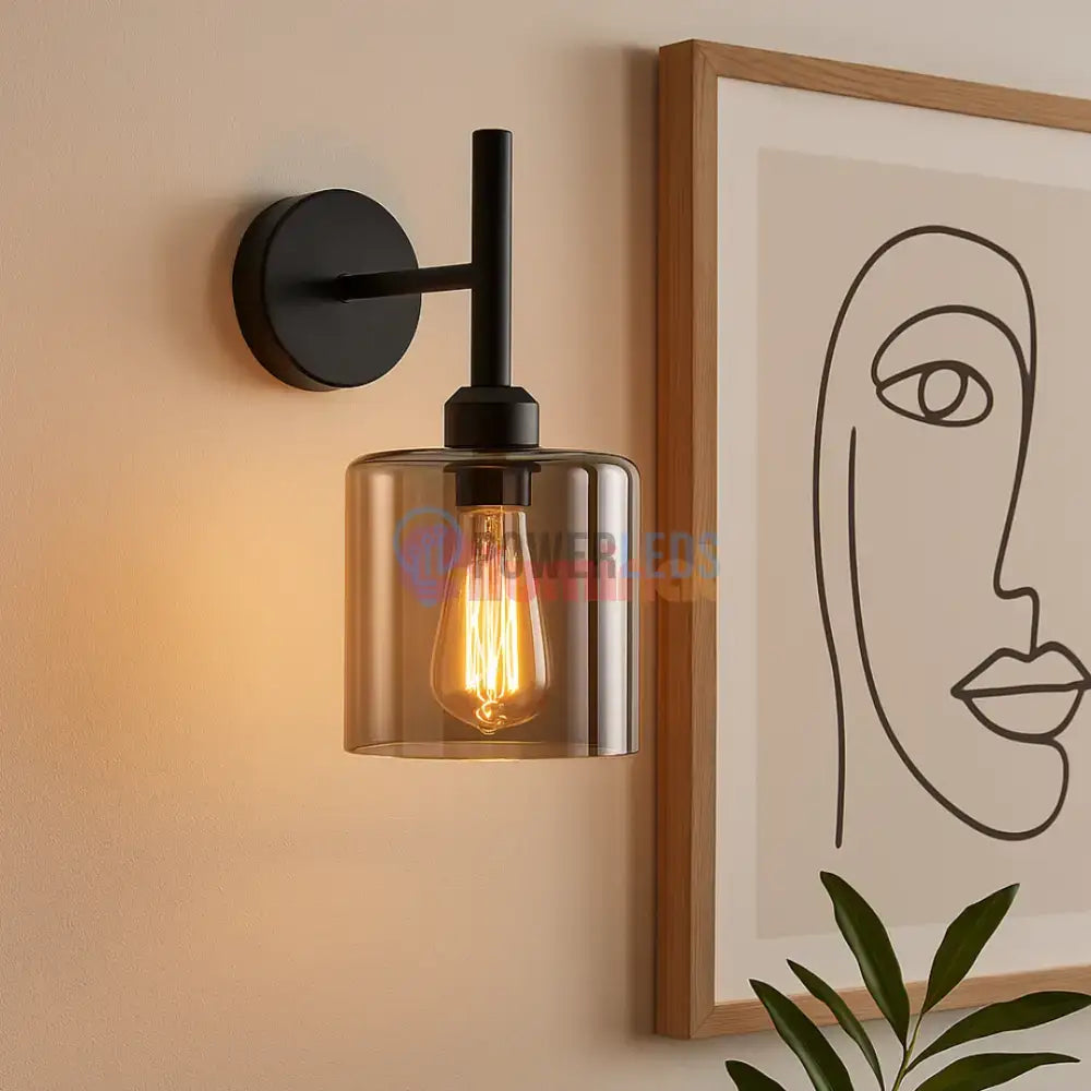Aplica Perete Smokey V2 Neagra Abajur fumuriu powerleds.ro