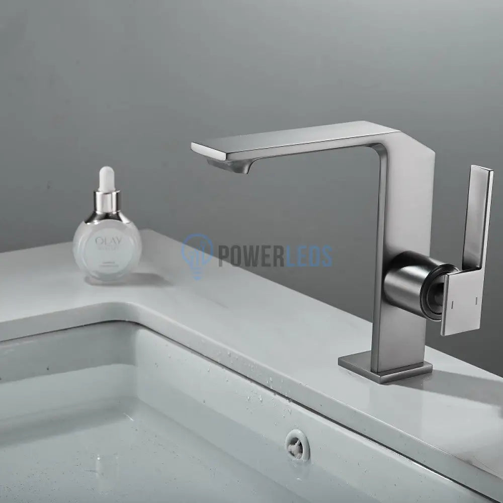 Baterie Lavoar Medie Modern Line Gri Mat Smk024 Sink Faucet
