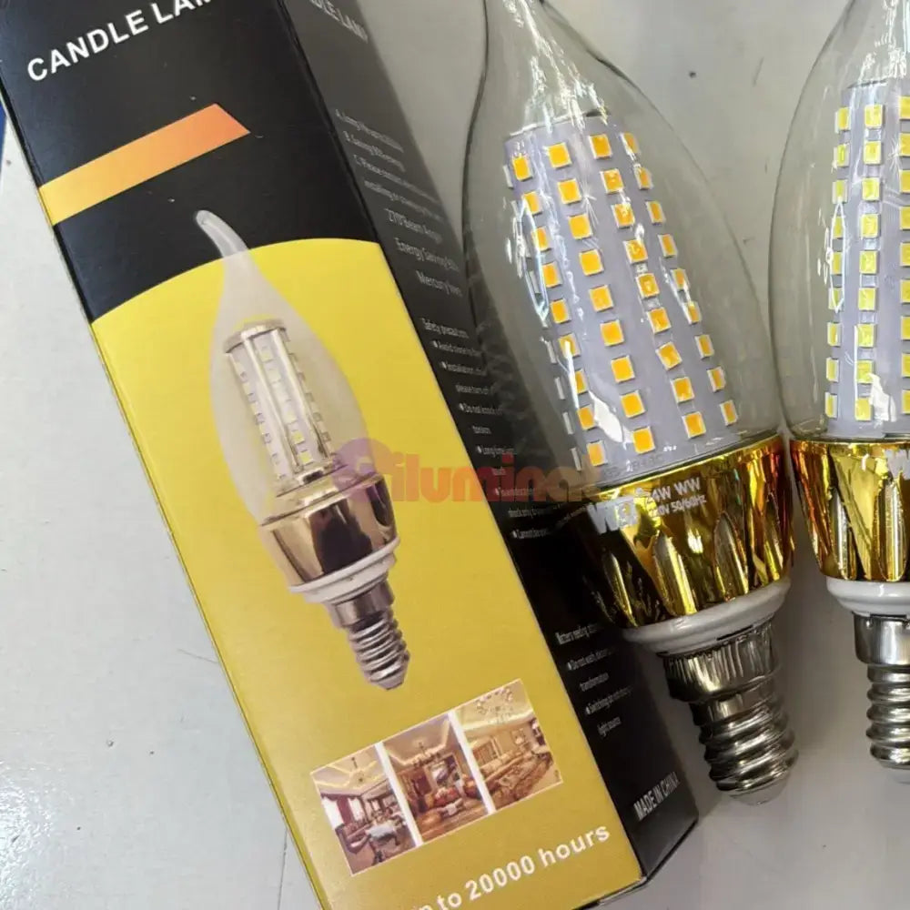 Bec LED E14 24W Lumanare transparent Echivalent 200W powerleds.ro