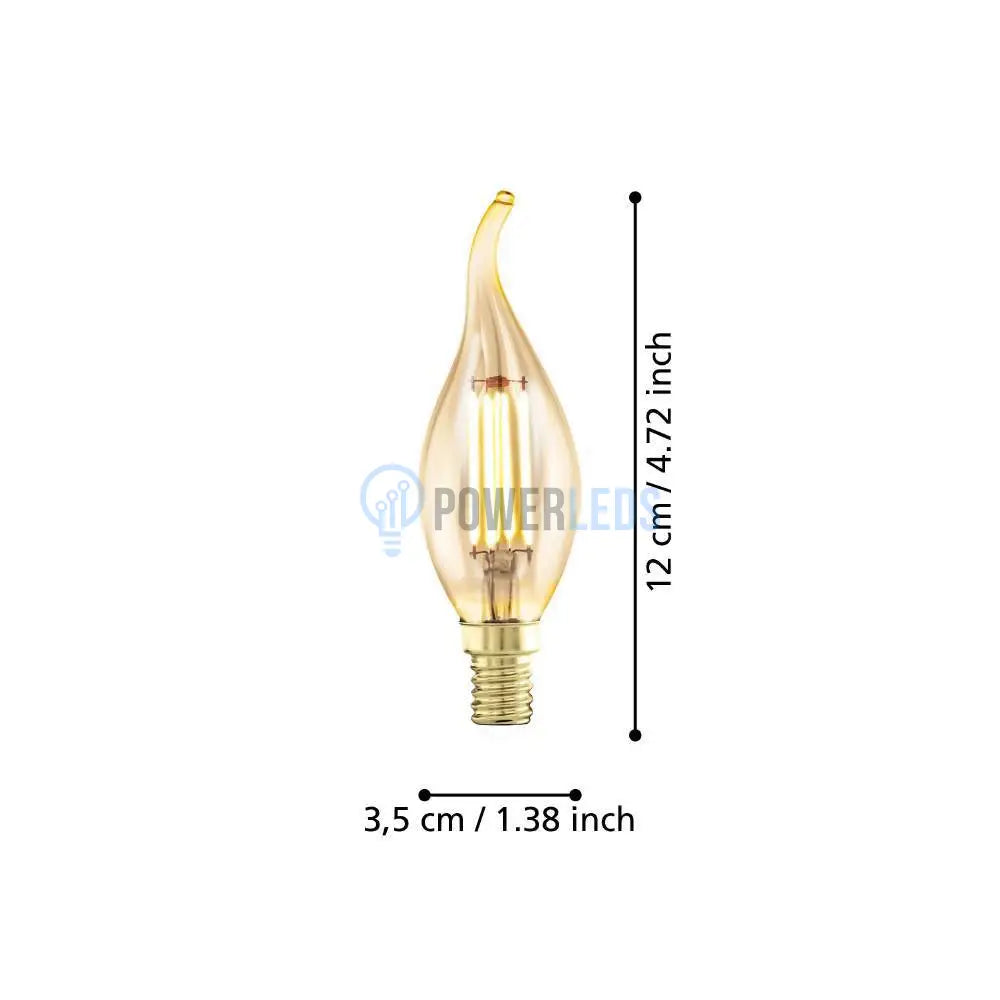 Bec Led E14 4W 1700K Filament Flacara Fumuriu Dimabil Bulb