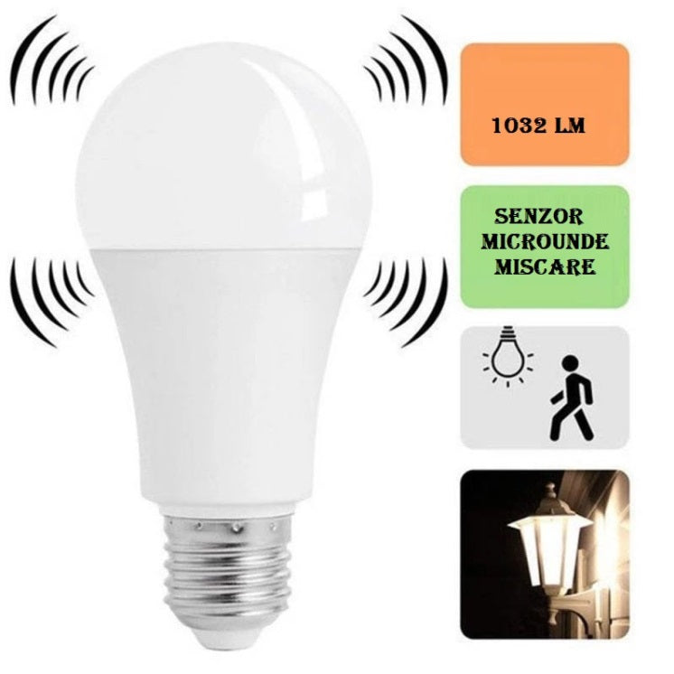 Bec LED E27 12W Senzor Miscare Microunde