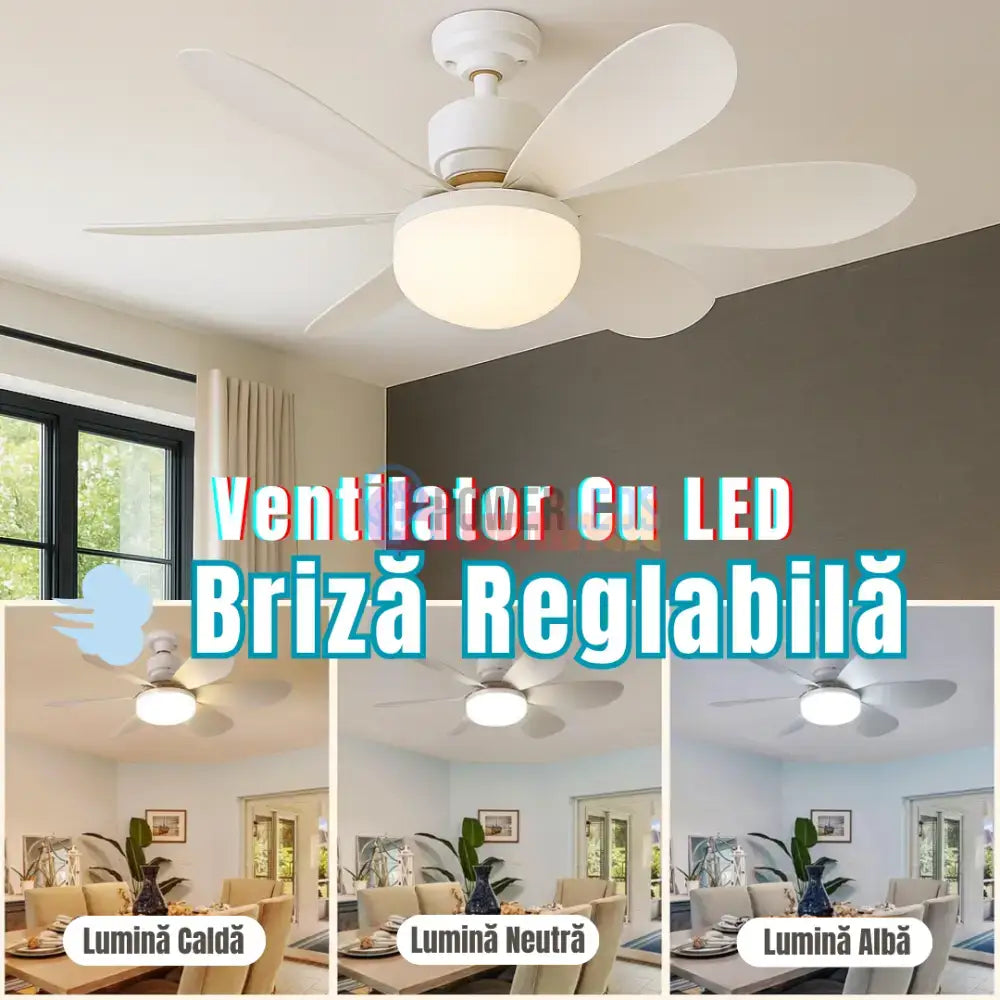 Bec LED E27 30W cu Ventilator, 3 Lumini si telecomanda powerleds.ro