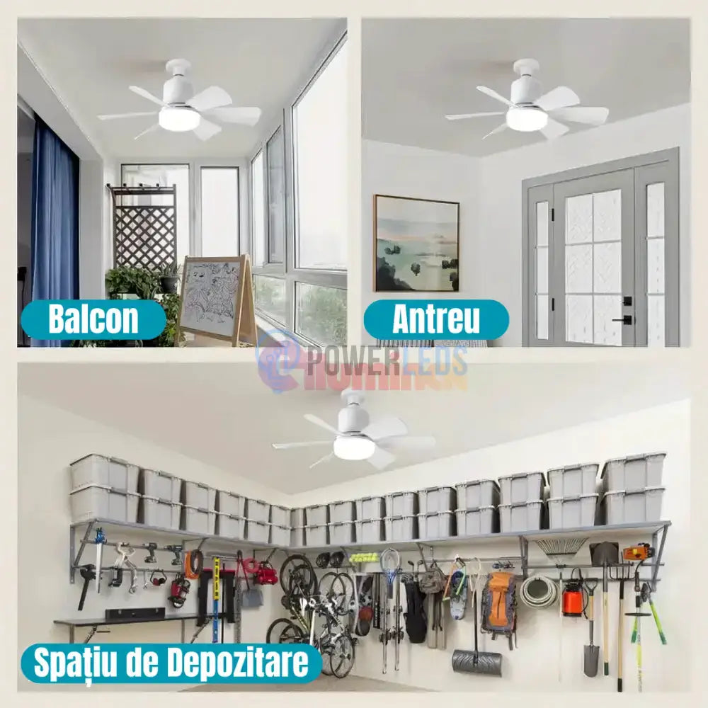 Bec LED E27 30W cu Ventilator, 3 Lumini si telecomanda powerleds.ro