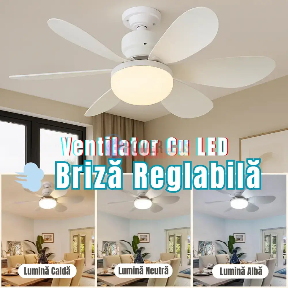 Bec LED E27 30W cu Ventilator, 3 Lumini si telecomanda powerleds.ro