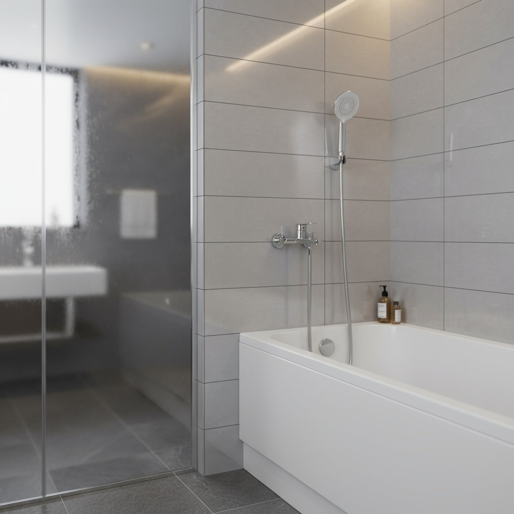 Coloana de Dus Inox Argintiu 3 Functii Clasic