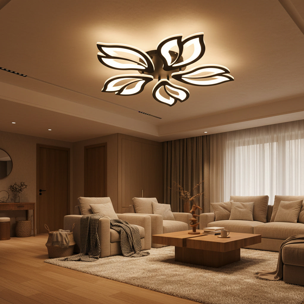 Lustra LED ANEMONE Black Echivalent 500W Telecomanda