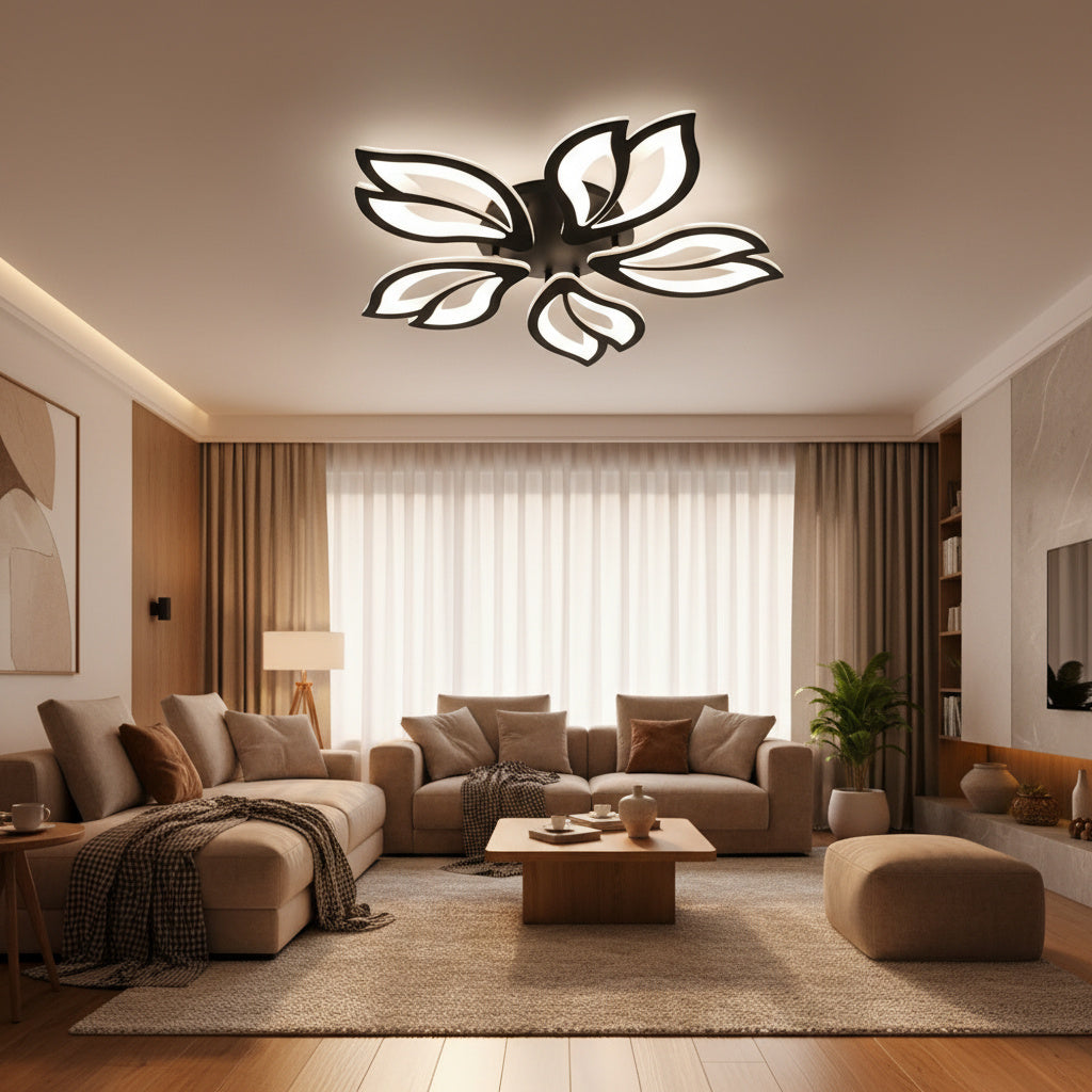 Lustra LED ANEMONE Black Echivalent 500W Telecomanda