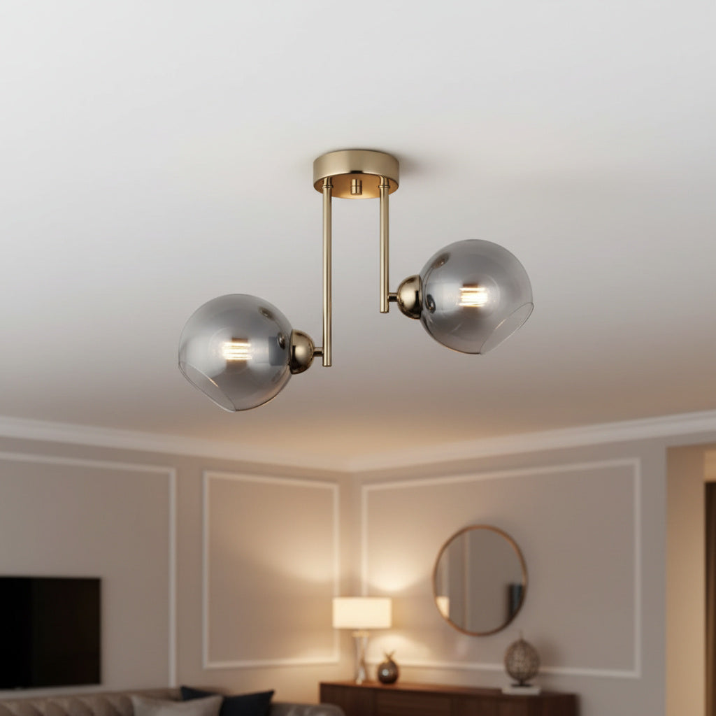 Lustra Abajur Fumuriu Aplicata 2xE27 MX413-2