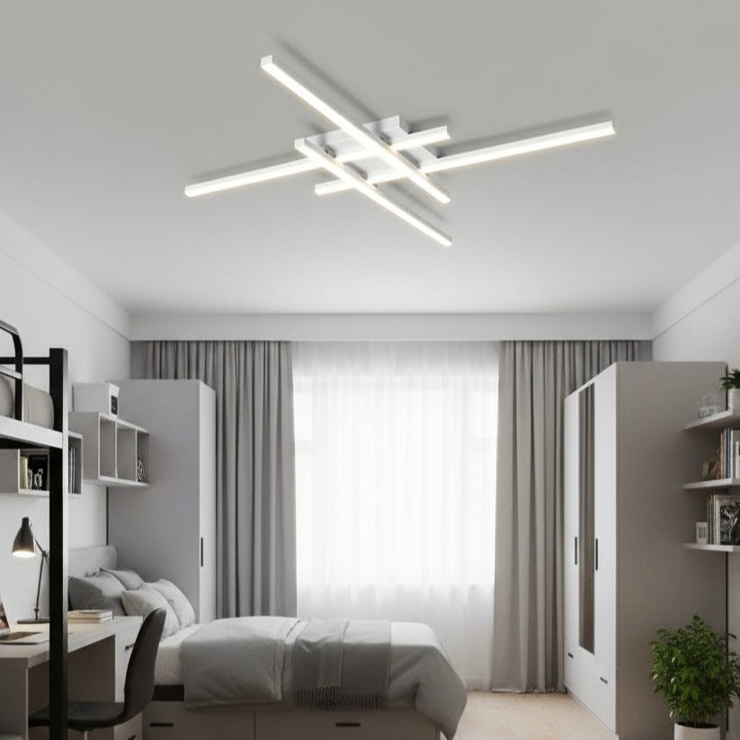 Lustra LED 4 Modern LINES Alb Echivalent 400W Telecomanda