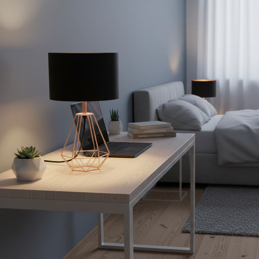 Veioza Decorativa CARLTON 2 Black & Gold 30.5CM