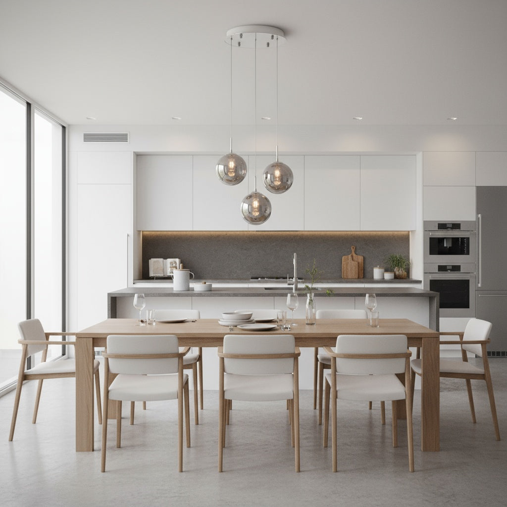 Lustra Suspendata LIMA Silver Abajur Fumuriu 3xG9