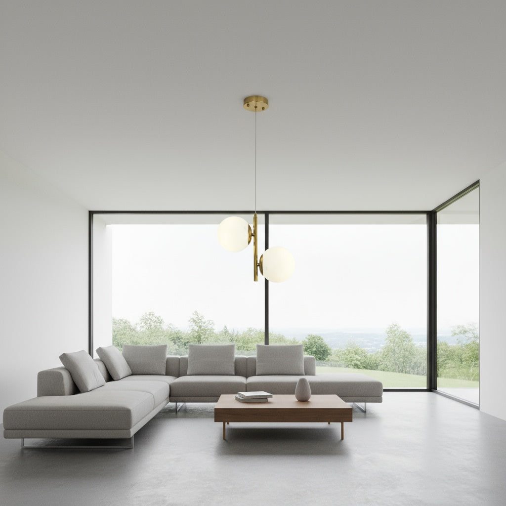 Pendul DIONIS Gold Abajur Mat 2xE27