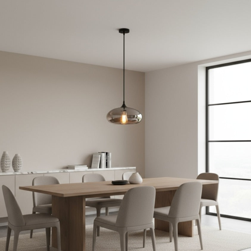 Pendul VERA 2 Black Abajur Fumuriu 1xE27