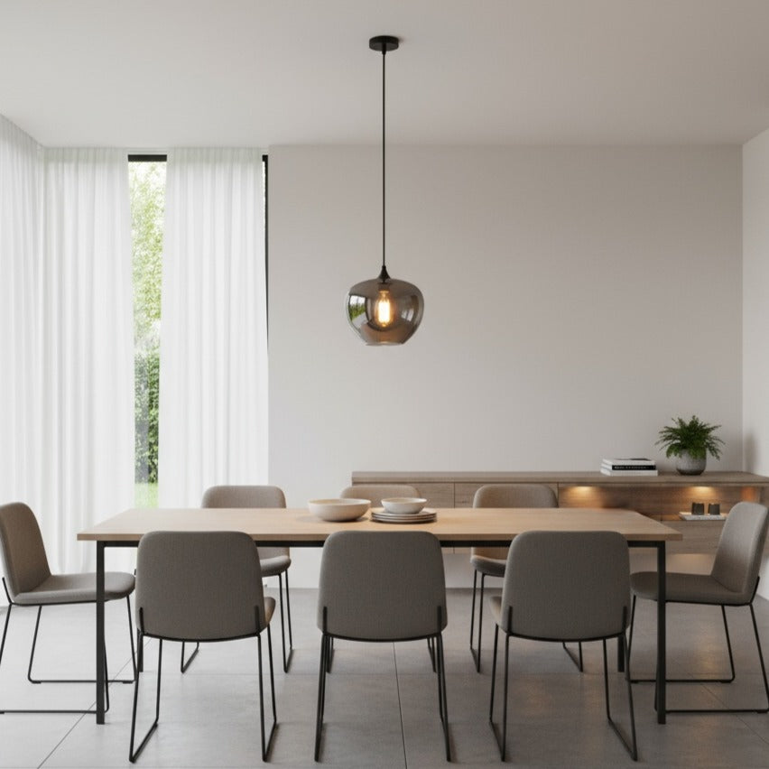 Pendul VERA 4 Black Abajur Fumuriu 1xE27