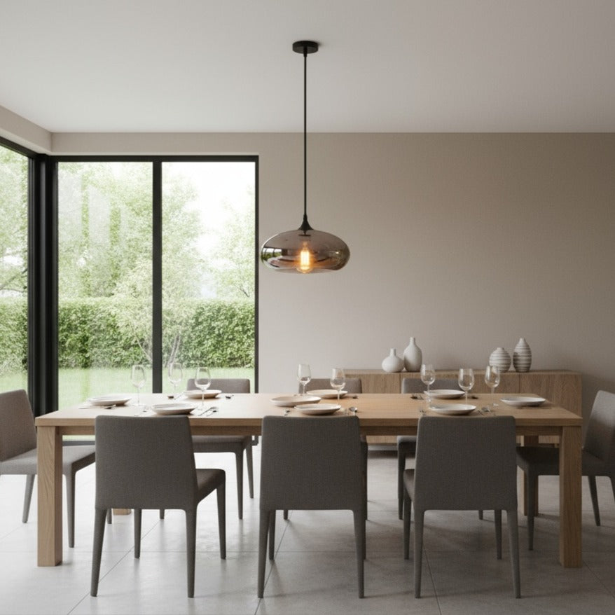 Pendul VERA 2 Black Abajur Fumuriu 1xE27