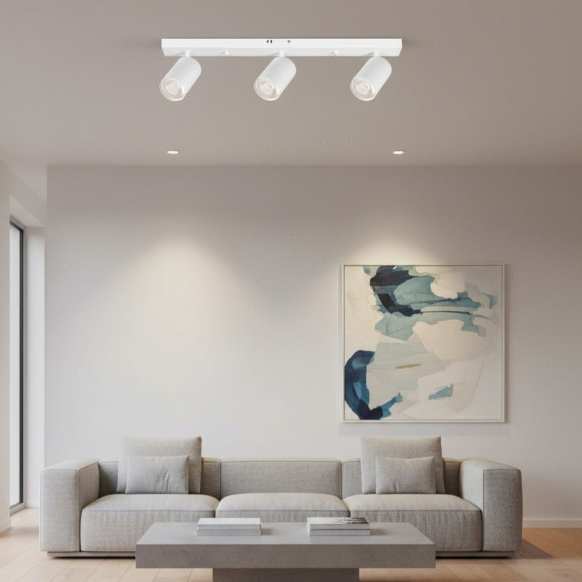 Lustra Alba Liniara cu 3 Spoturi Reglabile 3xGU10