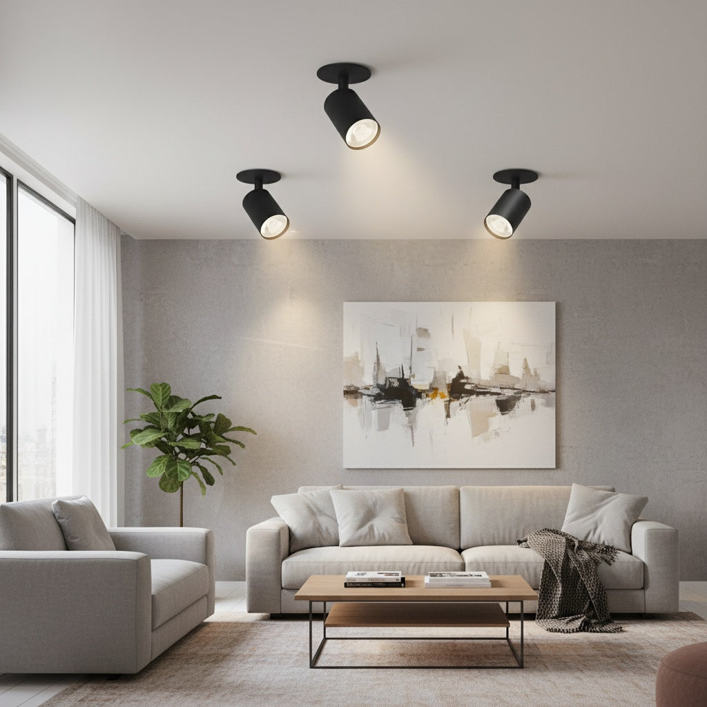 Spot Incastrat Orientabil Rotund Negru Dulie GU10 Ø55x83mm