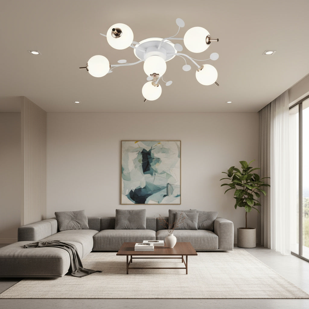 Lustra LED PROP 5+1 WHITE Echivalent 500W