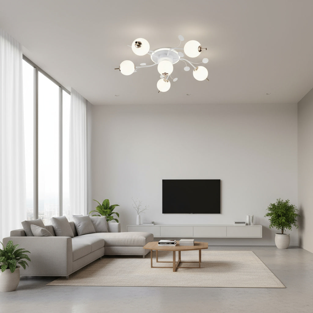 Lustra LED PROP 5+1 WHITE Echivalent 500W