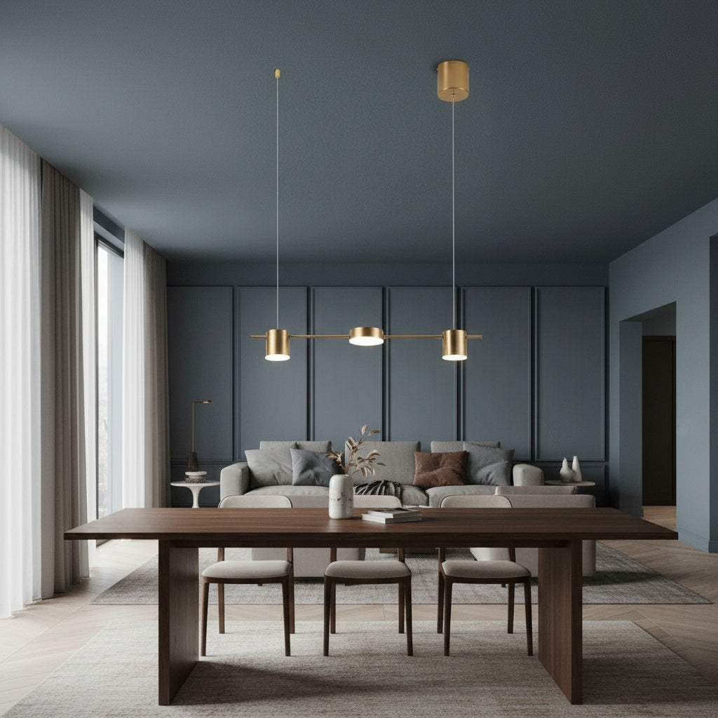 Lustra LED Suspendata Nordic Style Gold Echivalent 200W Telecomanda