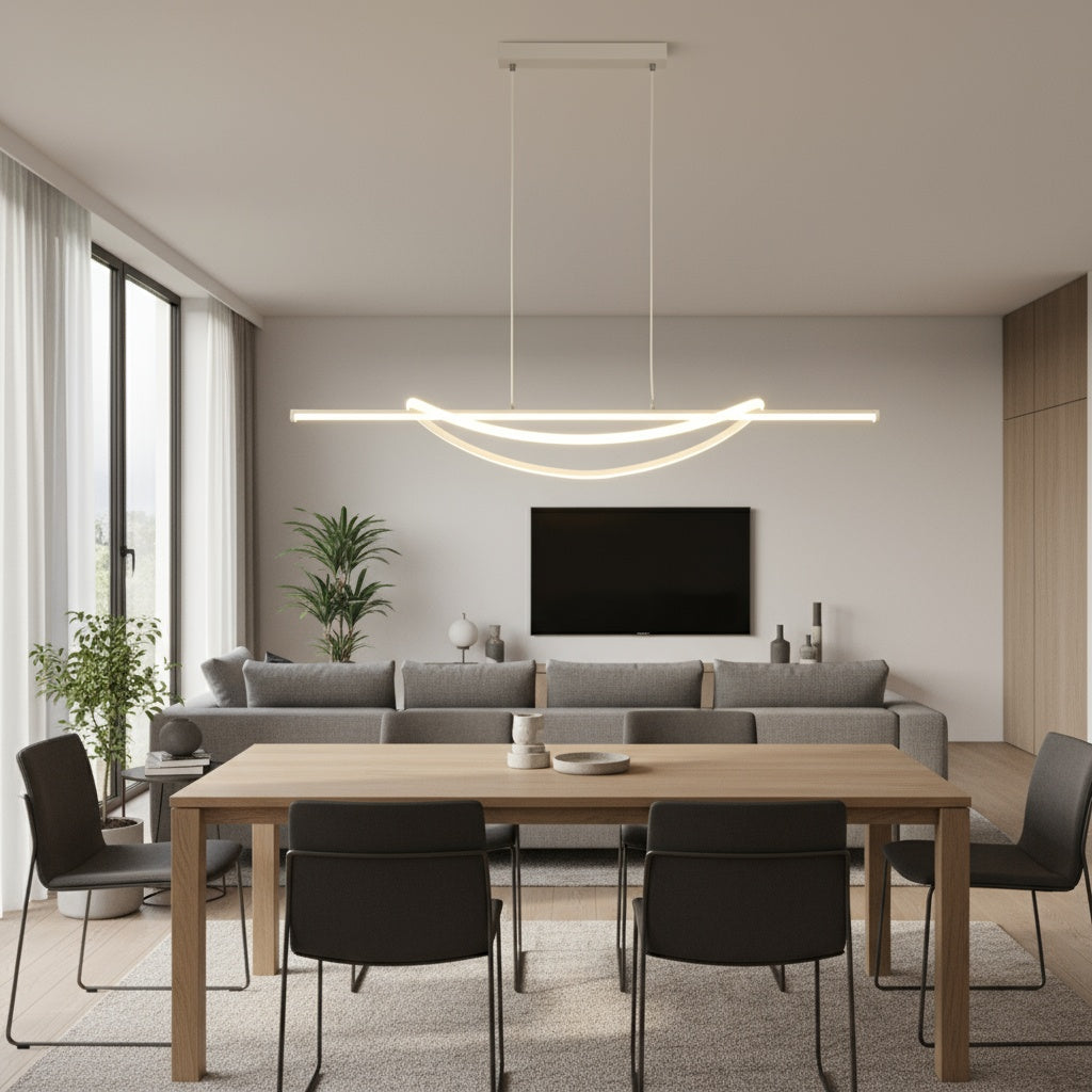 Lustra LED SIMA Suspendata White Echivalent 500W Telecomanda