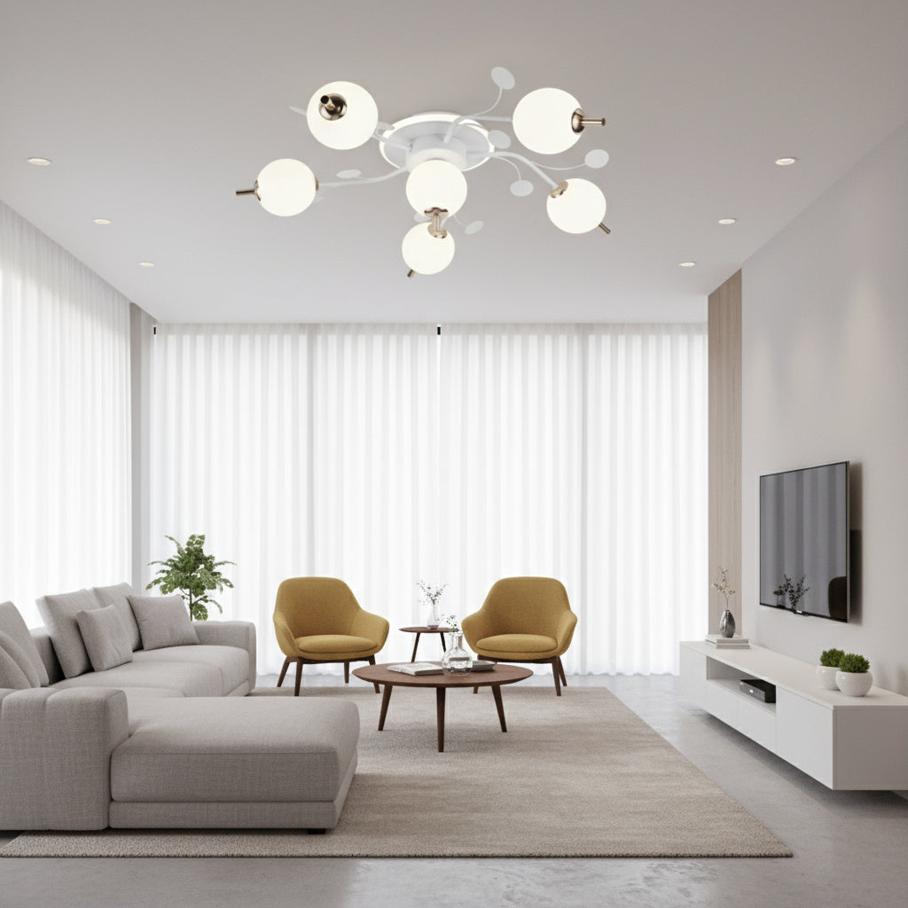 Lustra LED PROP 5+1 WHITE Echivalent 500W