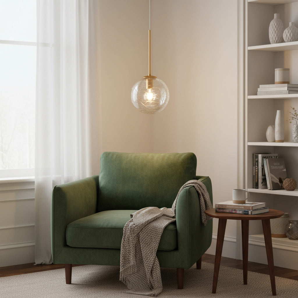 Pendul KENA Gold Abajur Transparent 1xE27