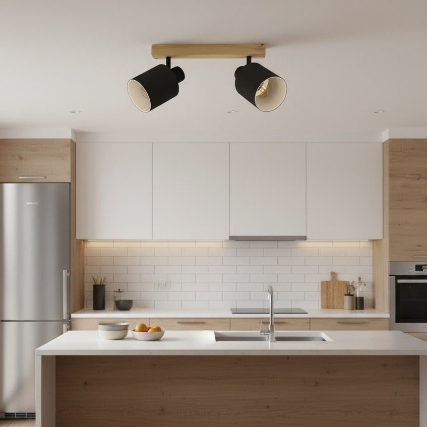 Lustra cu 2 Spoturi BATALLAS Black & Brown