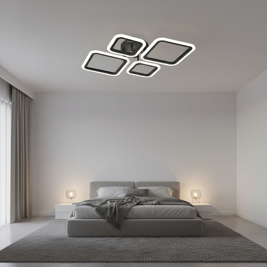 Lustra LED 2+2 DIAMOND Black Echivalent 350W Telecomanda