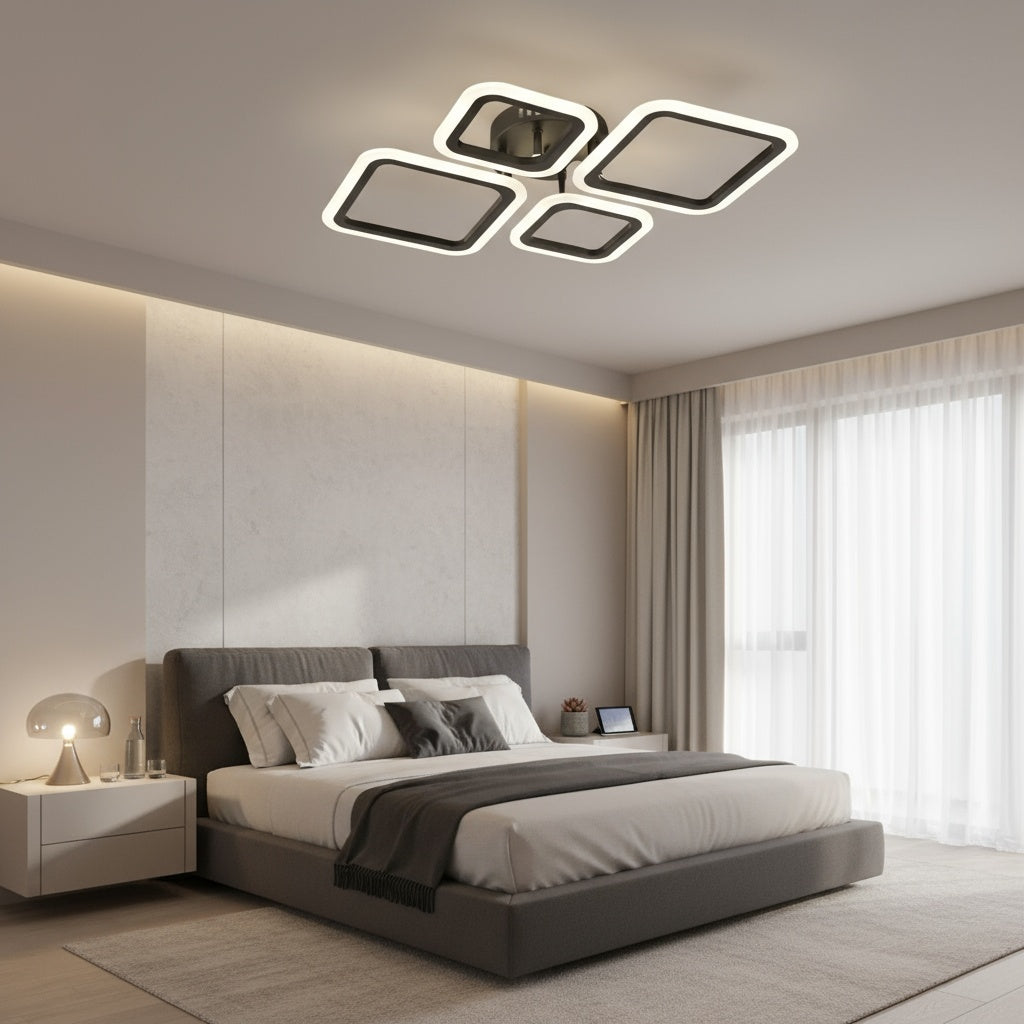 Lustra LED 2+2 DIAMOND Black Echivalent 350W Telecomanda