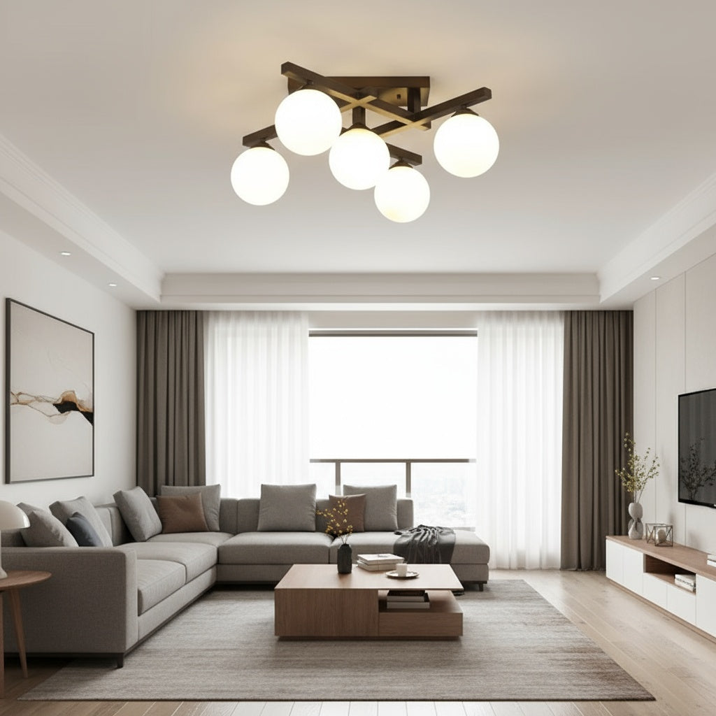 Lustra MEZO Abajur Mat 5xE27