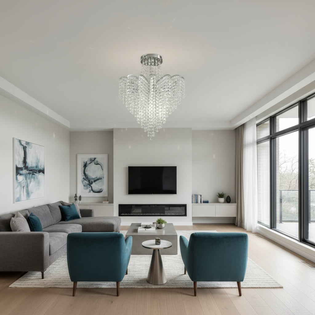 Lustra FREDA Silver Cristal