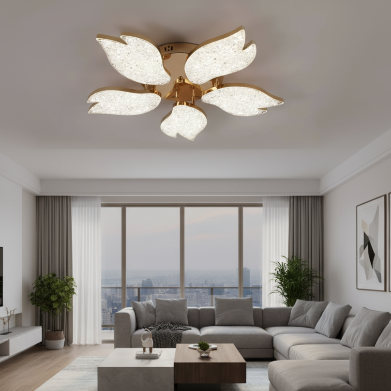 Lustra JIBO Gold Echivalent 500W Telecomanda