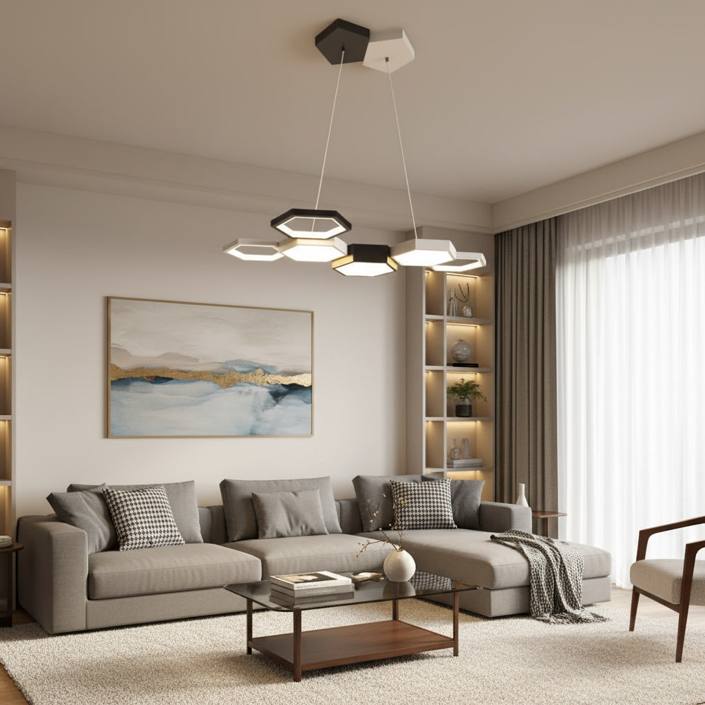 Lustra LED Black & White Echivalent 700W Telecomanda