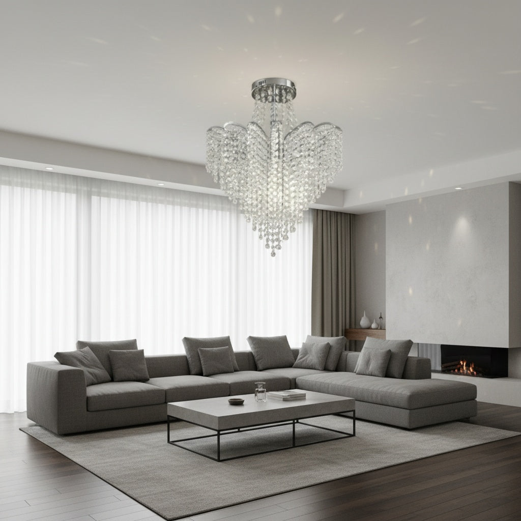 Lustra FREDA Silver Cristal