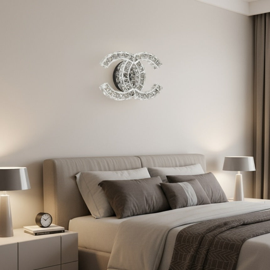 Aplica LED CRISTAL Double C Silver