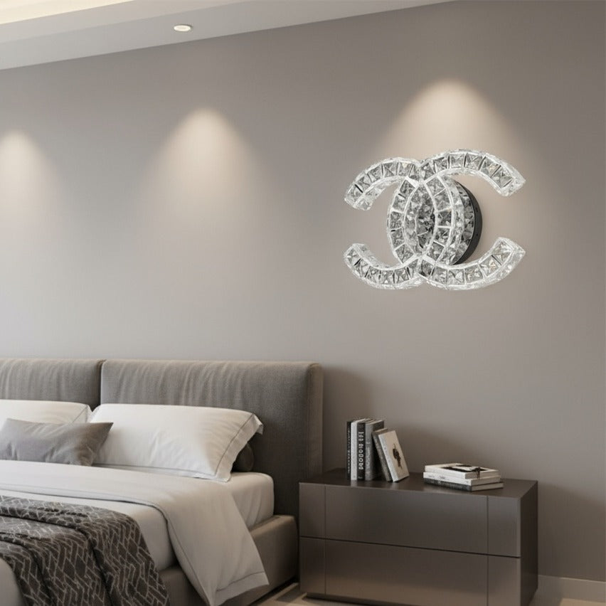 Aplica LED CRISTAL Double C Silver