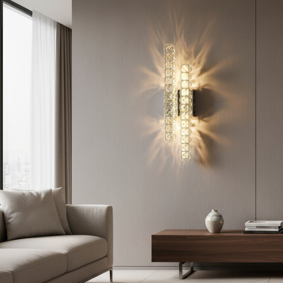 Aplica LED GIZA Silver Cristal Lines Telecomanda