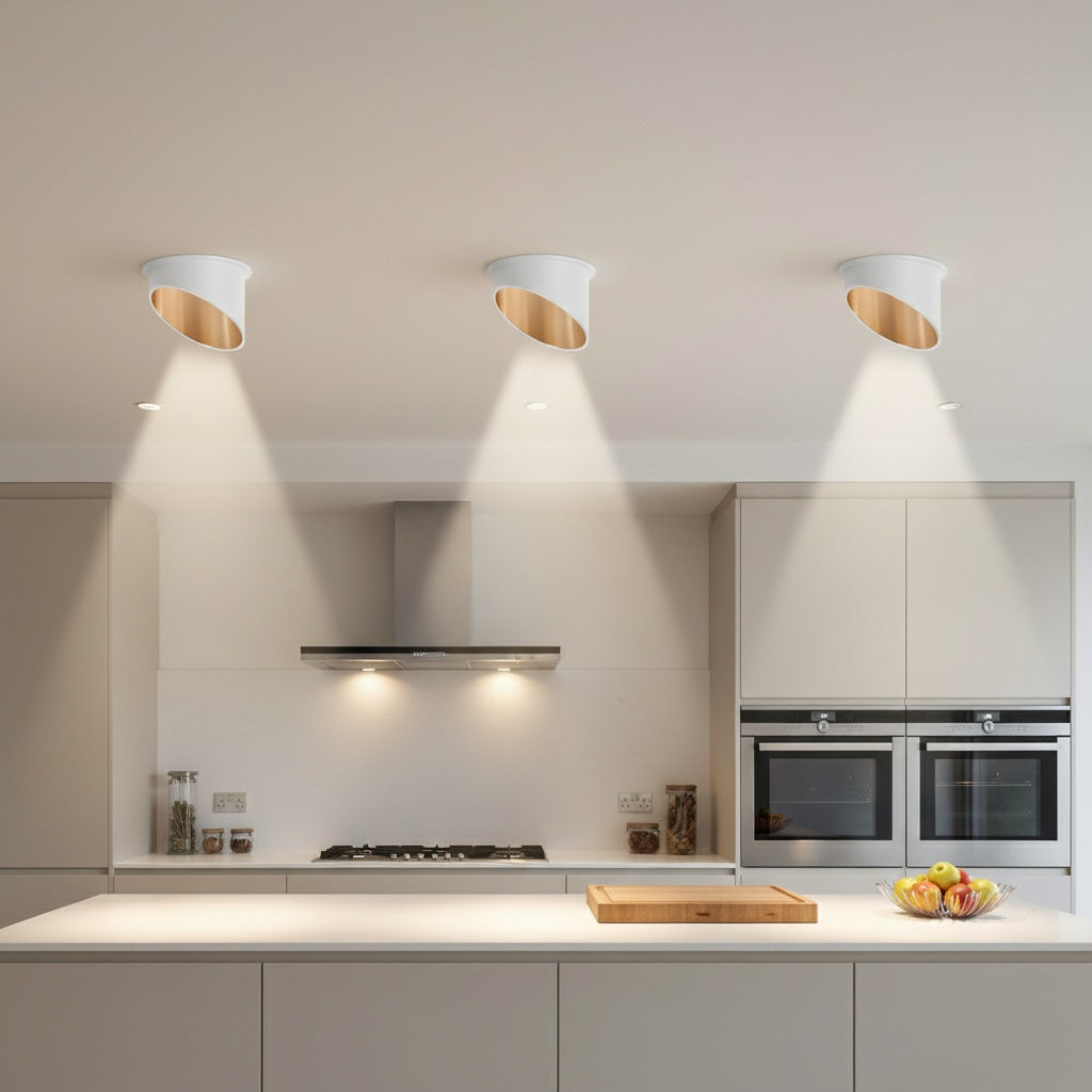 Spot Incastrat Rotund Alb & Auriu Dulie MR16 Ø70x69mm