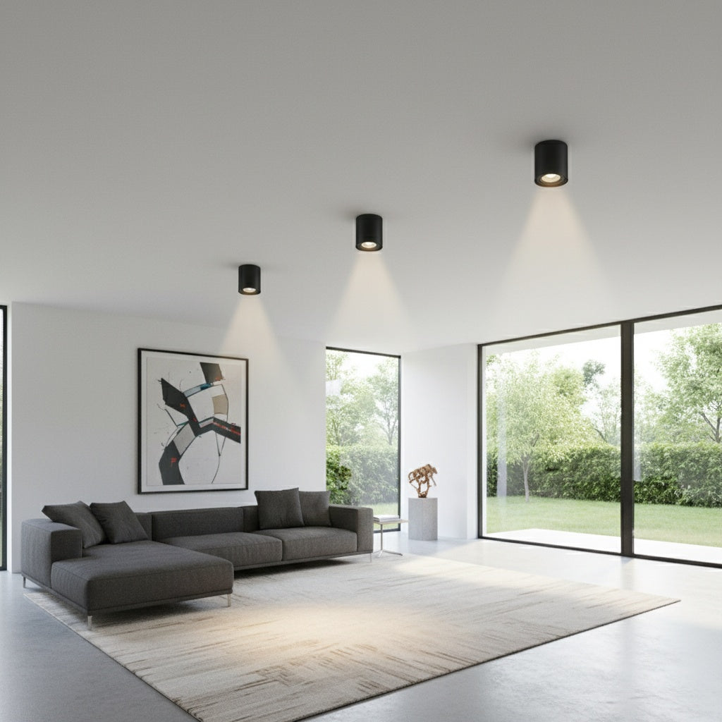 Spot Aplicat Rotund Fascicul Reglabil Negru Dulie GU10 Ø80x100mm