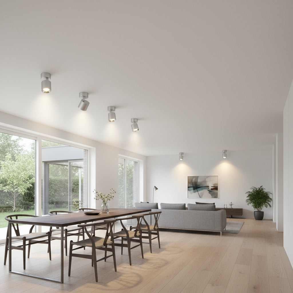 Spot Aplicat Orientabil Rotund Argintiu Dulie GU10 Ø8.7x12CM