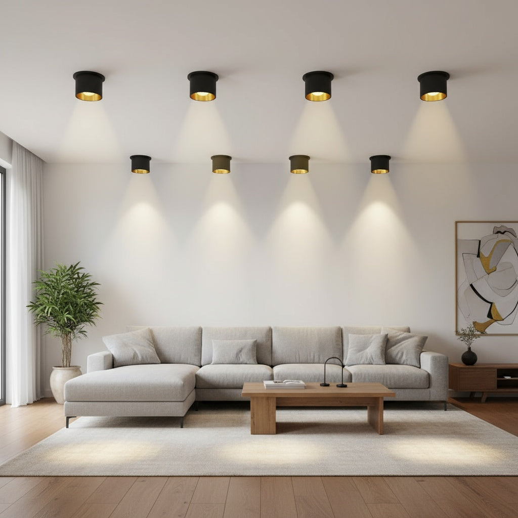 Spot Incastrat Rotund Negru & Auriu Dulie MR16 Ø70x63mm