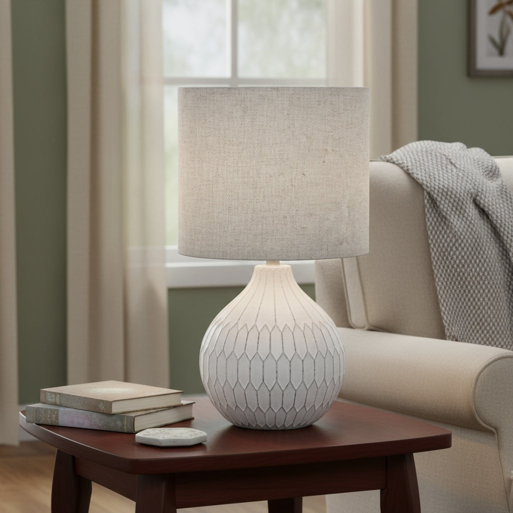 Veioza BELLARIVA 3 White & Brown 36CM Eglo