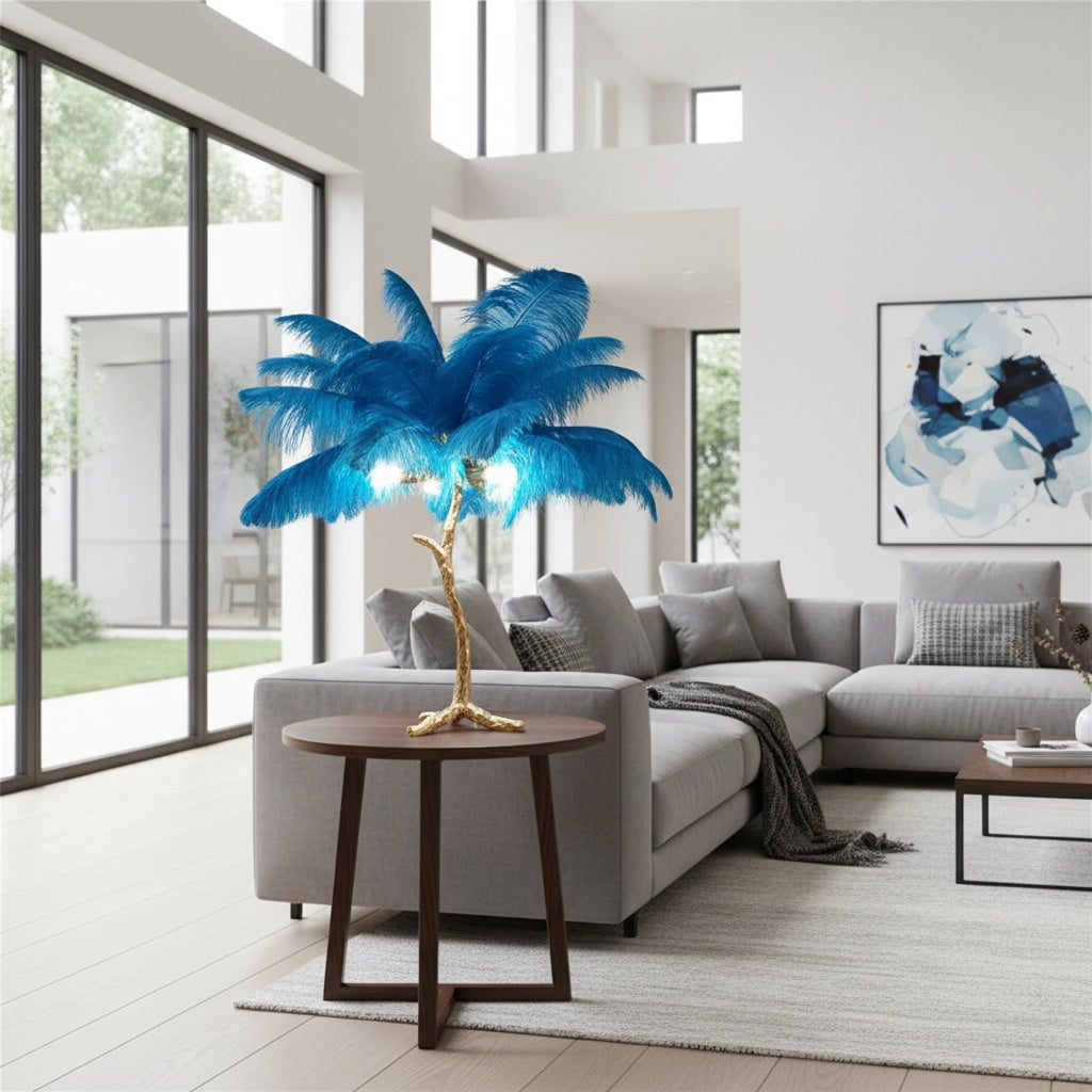 Veioza Luxury Peacock Blue 3xE14