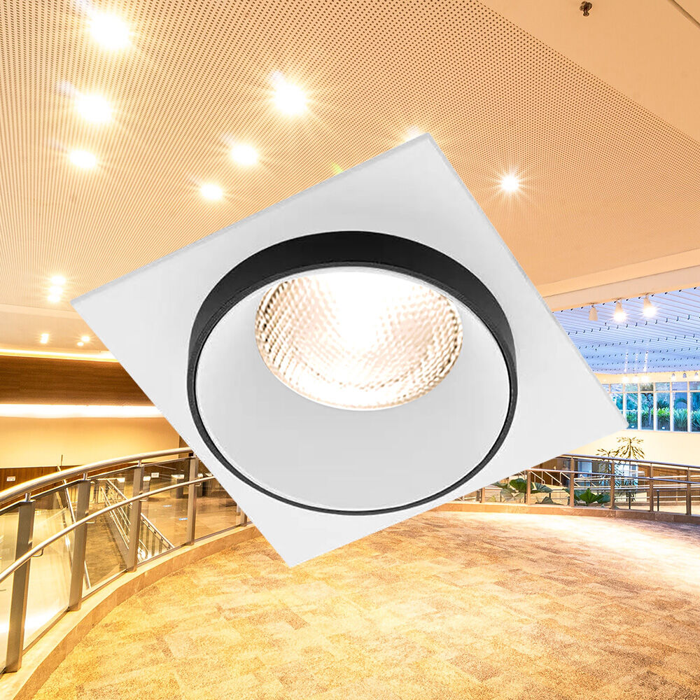 Spot Incastrat Patrat Alb & Negru Dulie MR16 Ø92x38mm