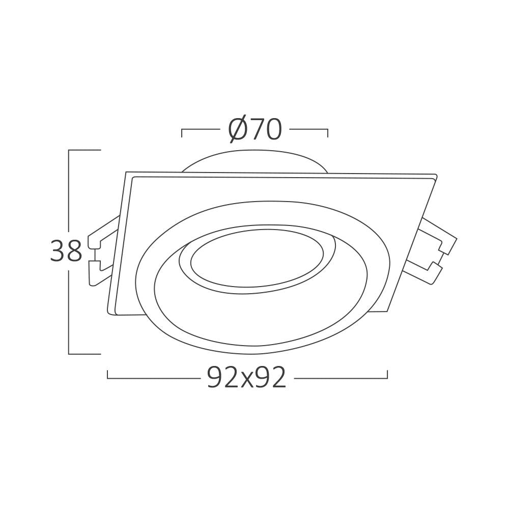 Spot Incastrat Patrat Alb & Negru Dulie MR16 Ø92x38mm