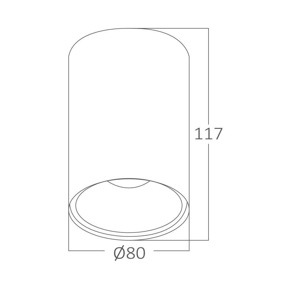 Spot Aplicat Rotund Alb & Negru Dulie GU10 Ø80x117mm