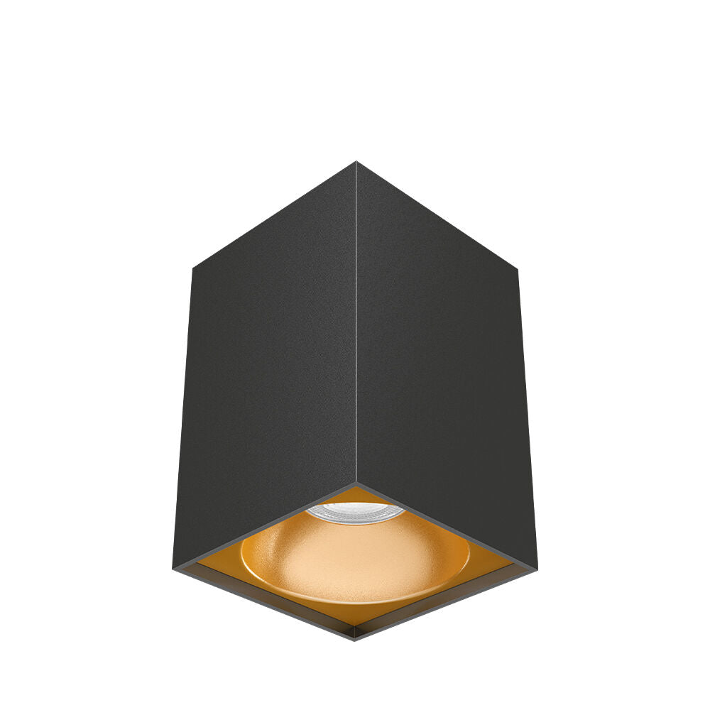Spot Aplicat Patrat Negru & Auriu Dulie GU10 L80xH117mm